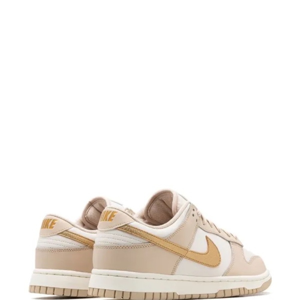 Nike Dunk Low Swoosh Gold Sneakers Size 7 - Picture 3 of 5